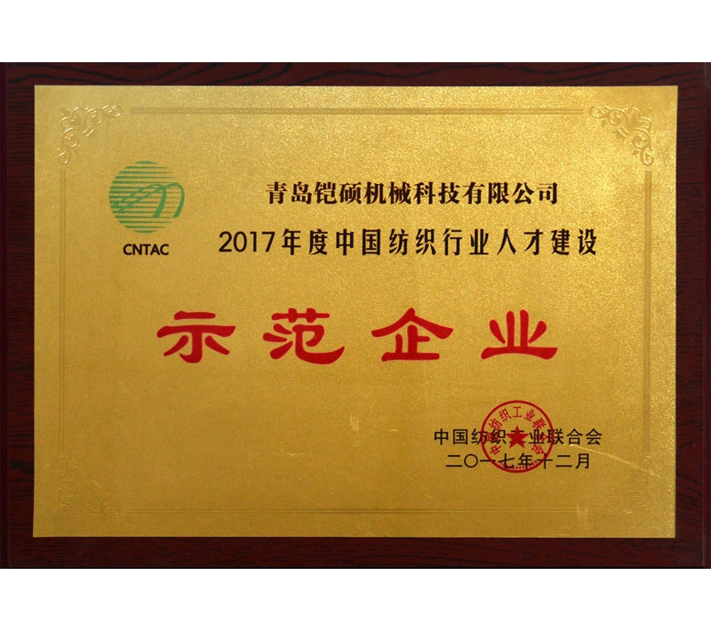 2017年度中國紡織行業(yè)人才建設(shè)示范單位